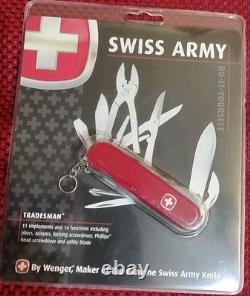 Wenger Swiss Army Knife Multi-tool Tradesman Red NOS 11 Implements