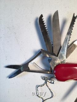 Wenger Swiss Army Knife, new in box, vintage 1970's, #16779, 10 pull-outs plus