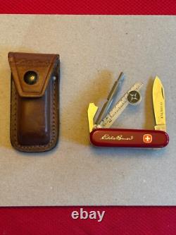 Wenger WHISTLE Eddie Bauer swiss army knife with leather case super rare