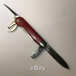Wengerinox Delemont First Swiss Army Knife with Rare Red Grillon Scales 1957