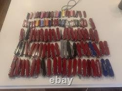 Wow Lot Of 100+ Victorinox Swiss Army Knives With Wengers Swiss Tool And More